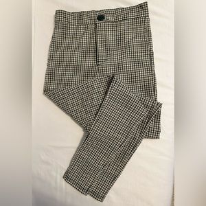 Zara green gingham stretch leggings